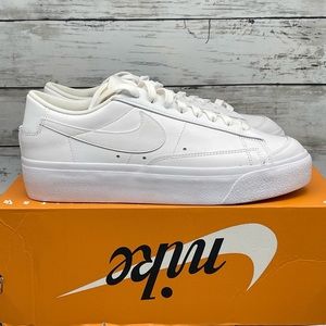 Nike Blazer Low Platform Shoes Women’s Triple White Brand New
